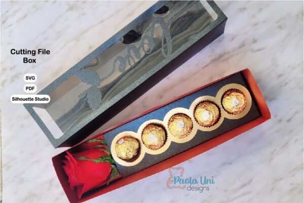 Caja para rosa y chocolates - Imagen 3