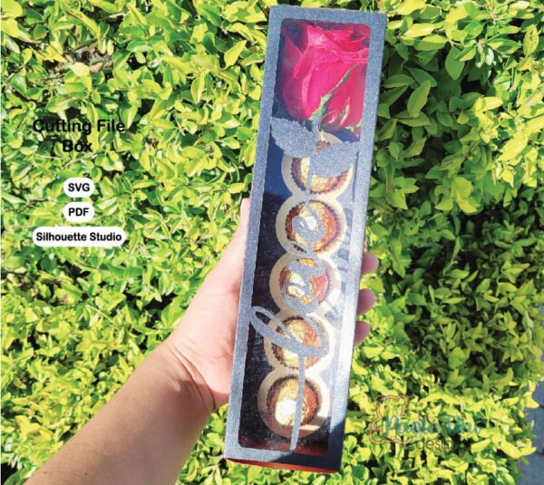 Caja para rosa y chocolates - Imagen 4