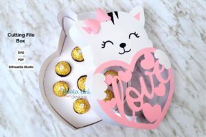 Caja en forma de gato San Valentin