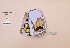 Archivo para recortar y armar caja en forma de vaso de cerveza