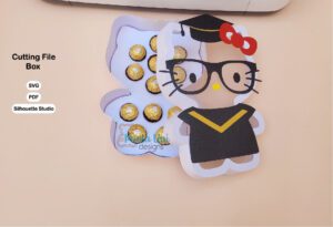 archivo para recortar y armar caja en forma de gata