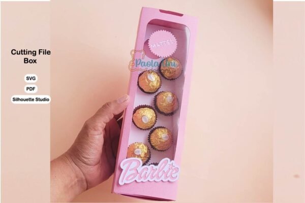 Caja Barbie para chocolates, donas, fresas - Imagen 2