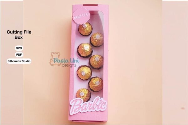 Caja Barbie para chocolates, donas, fresas - Imagen 4
