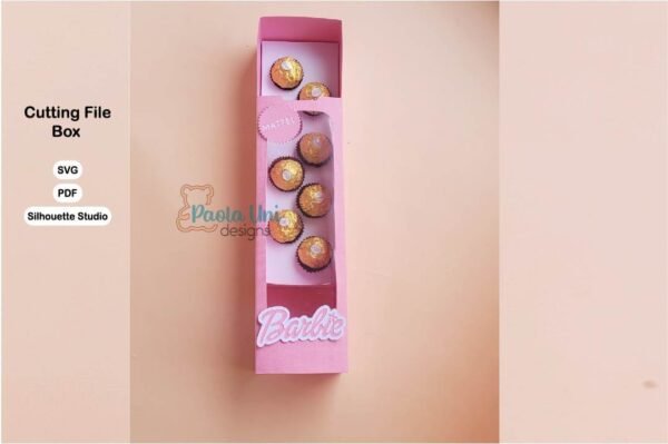 Caja Barbie para chocolates, donas, fresas - Imagen 3