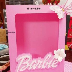 Caja barbie grande 25 cm = 9,8 in largo 25 cm =11,41 in no incluye mariposa y flor