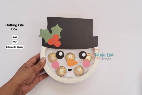 Caja en forma de munñeco de nieve Navidad - Imagen 2