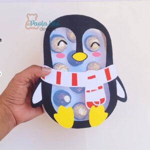 Digital Caja  pingüino Navidad