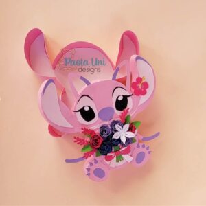 Digital archivo Caja en forma de Angela con flores, nivel experto stitch $6.50 dolares americanos