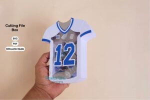 Digital Caja en forma de camiseta deportiva, cumpleaños día del padre