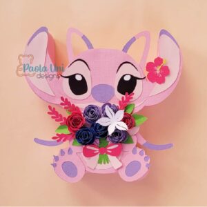 Digital archivo Caja en forma de Angela con flores, nivel experto stitch $6.50 dolares americanos