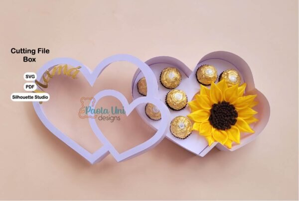 Digital Caja Corazón con soporte para chocolates