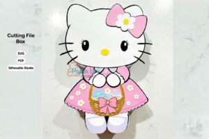 Digital Caja Kitty pascua con soporte para chocolates