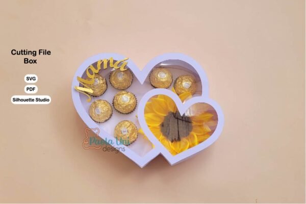 Digital Caja Corazón con soporte para chocolates - Imagen 4