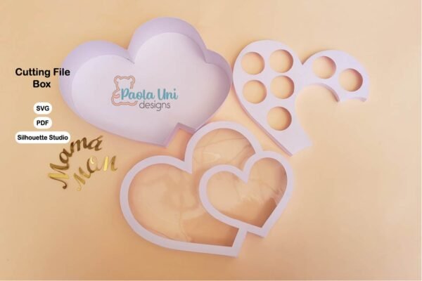 Digital Caja Corazón con soporte para chocolates - Imagen 2