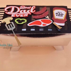 Archivo digital para recortar y armar caja en forma de parrilla asador bbq