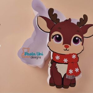 Archivo digital para recortar y armar caja en forma de reno