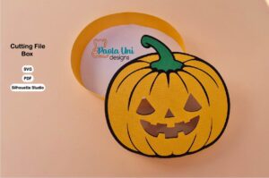 Archivo para recortar y armar caja en forma de calabaza