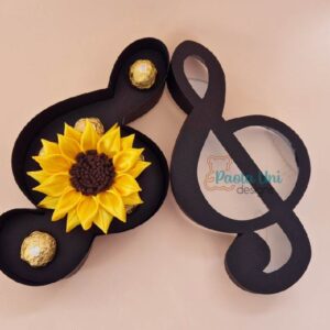 Archivo digital para recortar y armar caja en forma de nota musical