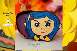 Archivo digital para recortar y armar caja en forma de Coraline