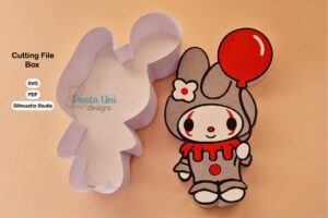 Archivo para recortar y armar caja en forma de payaso para halloween- Paola Uni