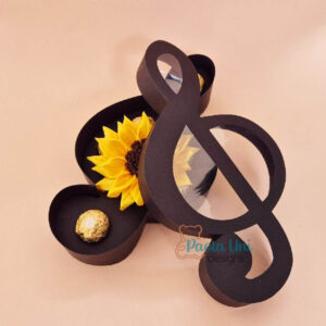 Archivo digital para recortar y armar caja en forma de nota musical