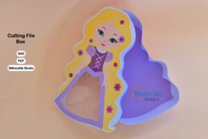 Archivo para recortar y armar caja en forma de princesa