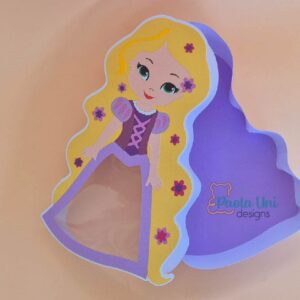 Archivo para recortar y armar caja en forma de princesa