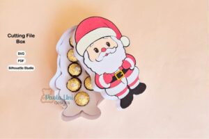 Archivo digital para recortar y armar caja en forma de Santa Claus