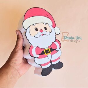 Archivo digital para recortar y armar caja en forma de Santa Claus