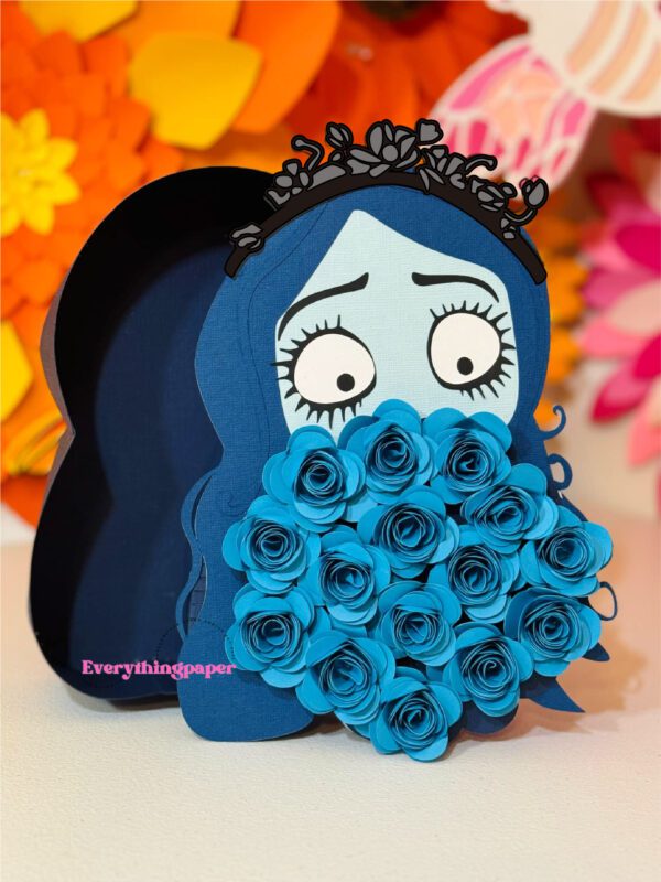 Archivo para recortar y armar caja en forma del cadaver de la novia svg, studio, pdf