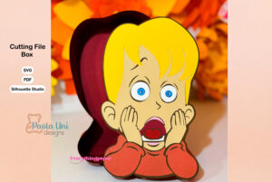 Archivo para recortar y armar caja en forma de personaje mi pobre angelito svg, studio, pdf