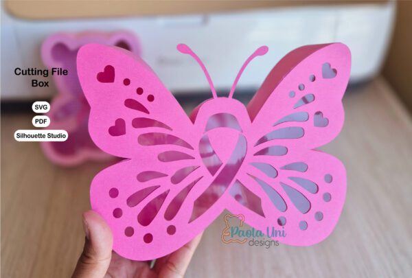 Archivo para recortar y armar caja en forma de mariposa