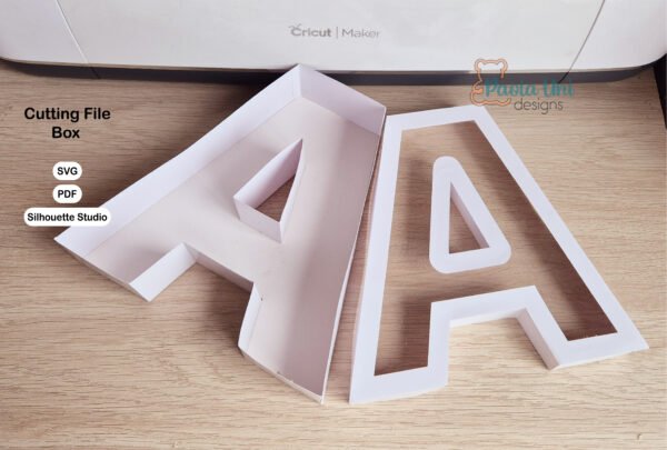 Archivo para recortar y armar caja en forma de letra A - Imagen 3