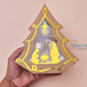 Archivo para recortar y armar caja en forma de arbol navideño