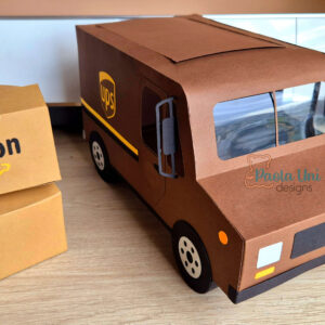Archivo para cortar y armar caja en forma de camion UPS