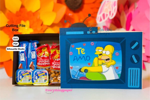 Archivo para recortar y armar caja en forma de televisor
