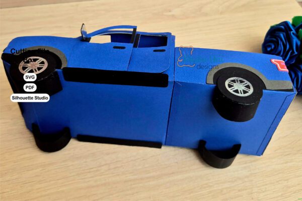 Archivo para recortar y armar caja en forma de camioneta doble cabina, svg, sttudio, pdf