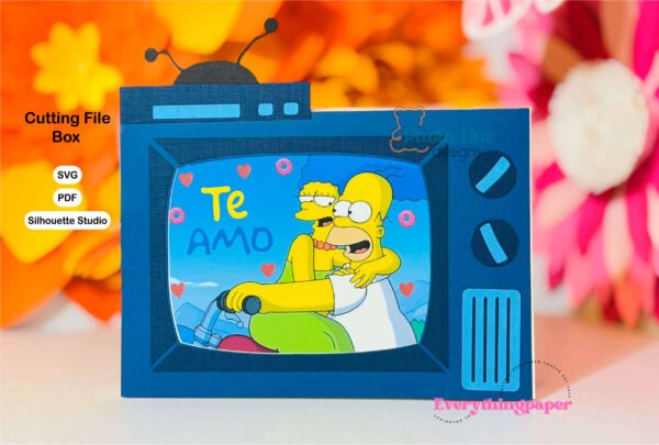 Archivo para recortar y armar caja en forma de televisor - Imagen 2