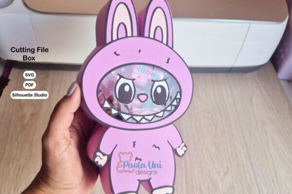 Archivo para recortar y armar caja en forma de Labubu nivel experto