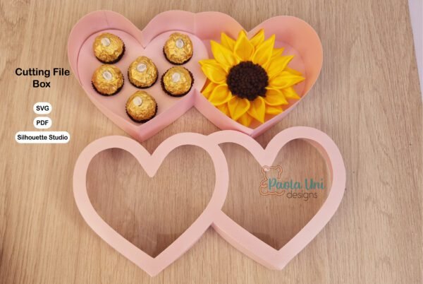 Archivo para recortar y armar caja en forma de corazón - Imagen 3