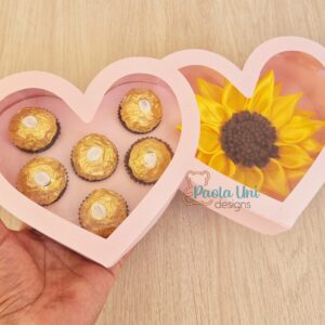 Archivo para recortar y armar caja en forma de corazón