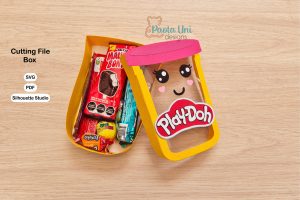 Archivo para cortar y armar caja en forma de Play Doh