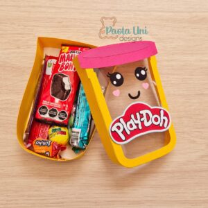 Archivo para cortar y armar caja en forma de Play Doh