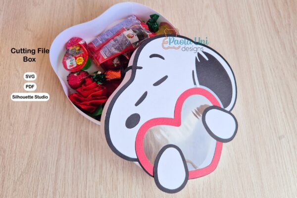 Archivo para cortar y armar caja en forma de snoopy