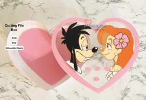 Archivo para recortar y armar caja en forma de corazón