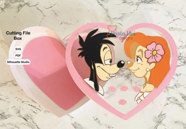 Archivo para recortar y armar caja en forma de corazón