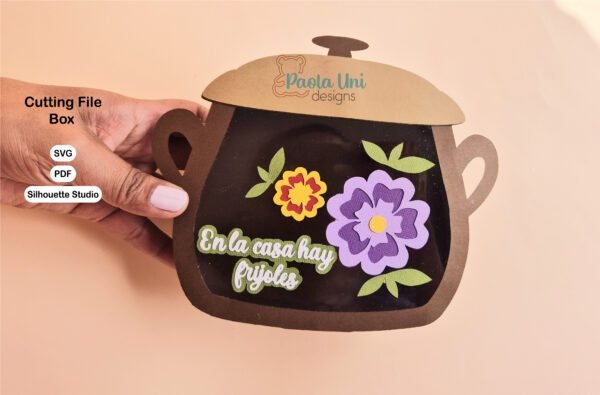 Archivo para recortar y armar caja en forma de olla - Imagen 2