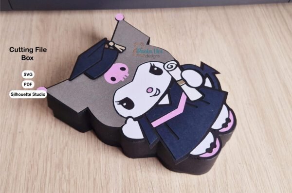 Archivo para recortar y armar caja en forma de Kuromi grado - Imagen 2