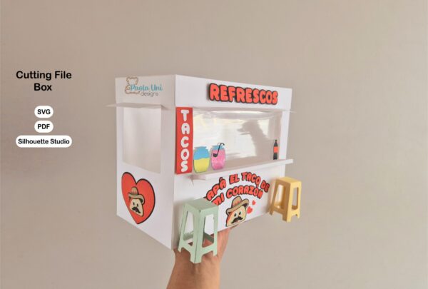 Archivo para recortar y armar caja en forma de casilla de comidas dia del padre