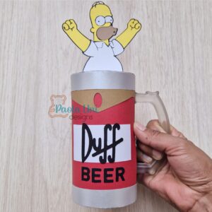 Archivo para recortar y armar caja para vaso de cerveza medida 15x8 cm 5.91x 3.15 in